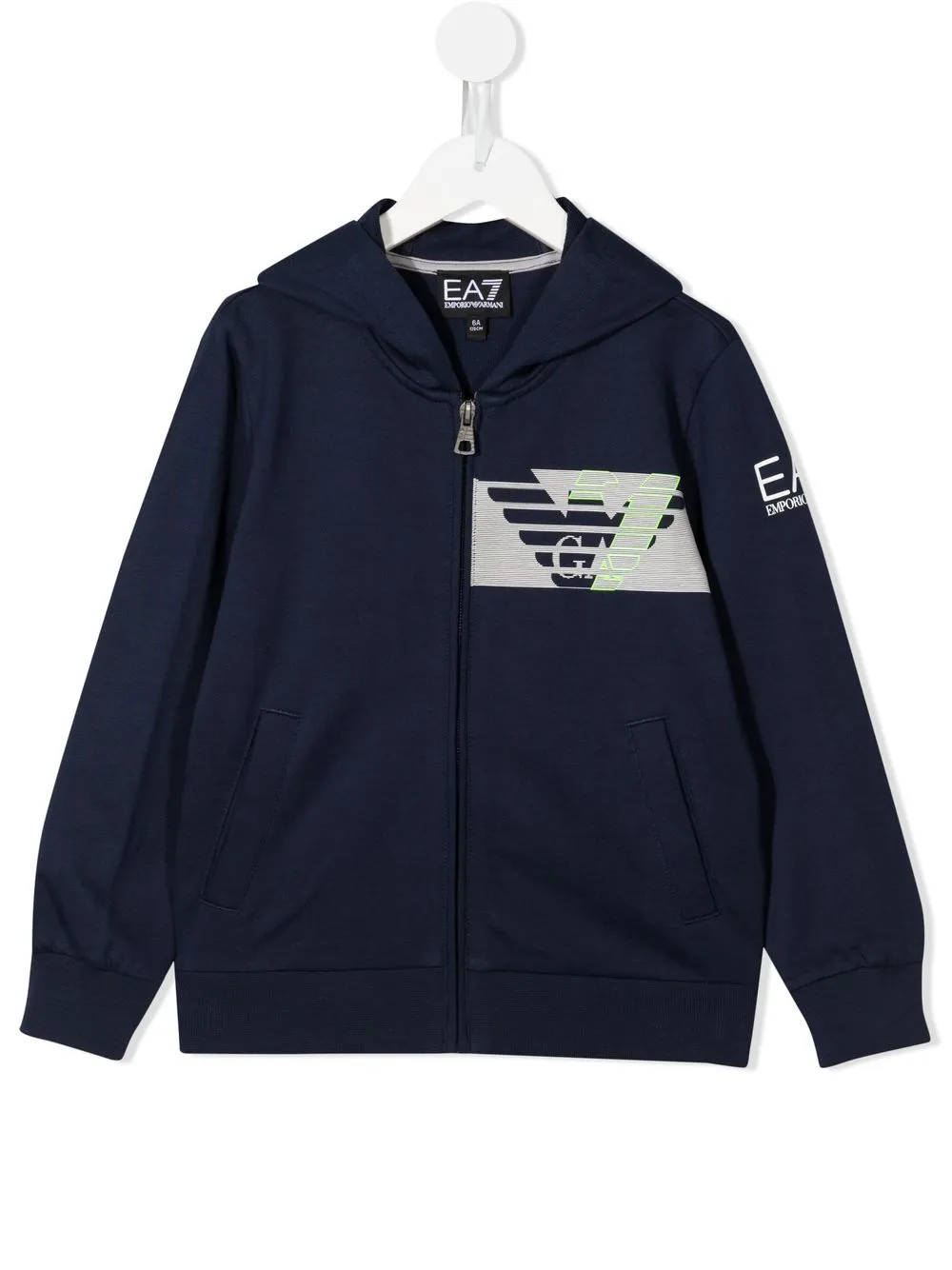 

Ea7 Emporio Armani chest logo-print hoodie - Blue