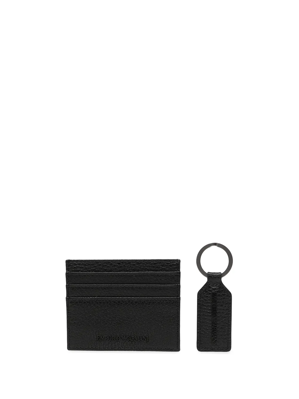 

Emporio Armani set de tarjetero y llavero - Negro