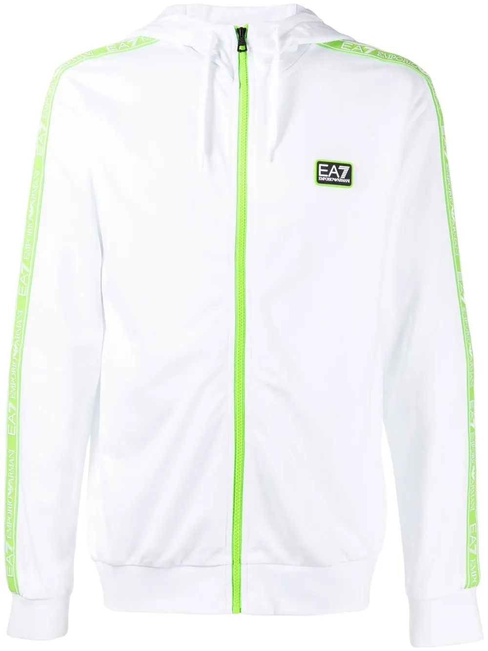 

Ea7 Emporio Armani hoodie con franja del logo - Blanco