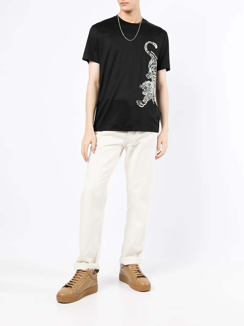 Emporio Armani tiger-print short-sleeve T-shirt - Farfetch