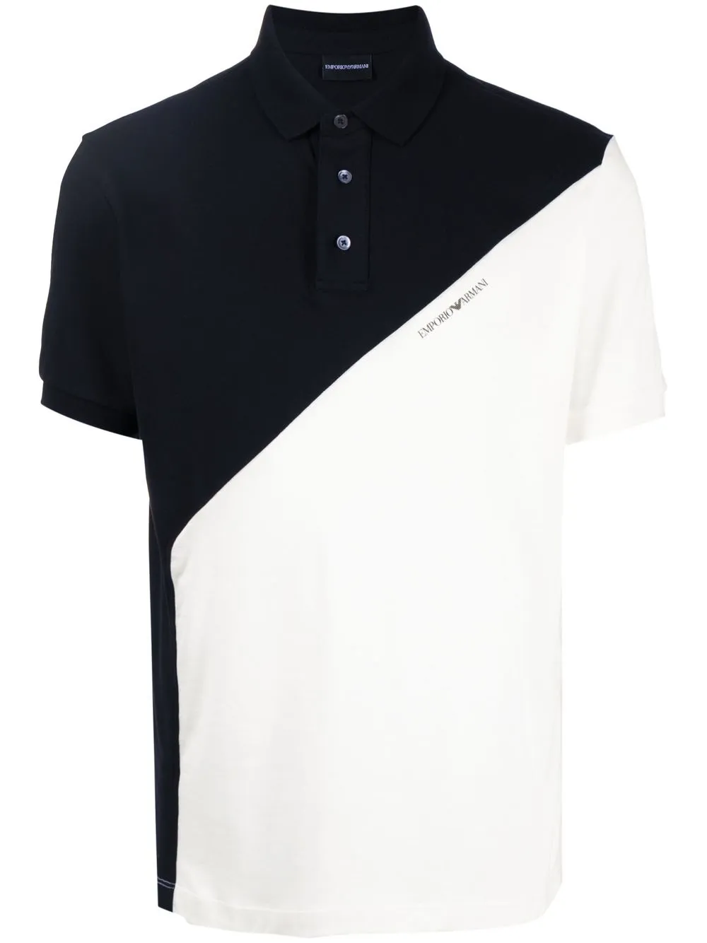 

Emporio Armani playera tipo polo con diseño de dos tonos y logo - Azul