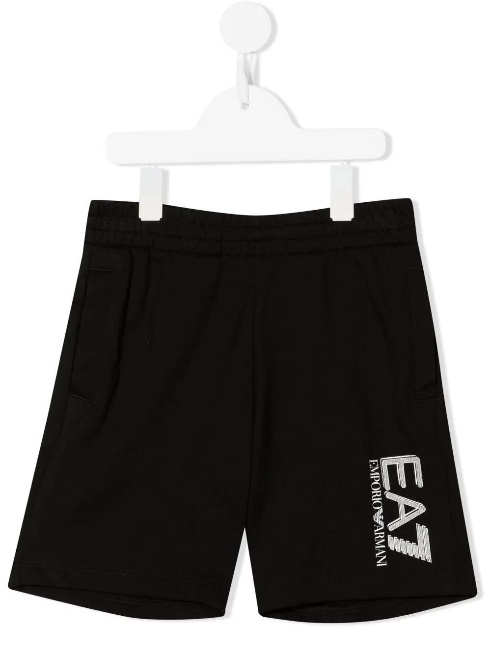 

Emporio Armani Kids shorts con pretina elástica y logo estampado - Negro