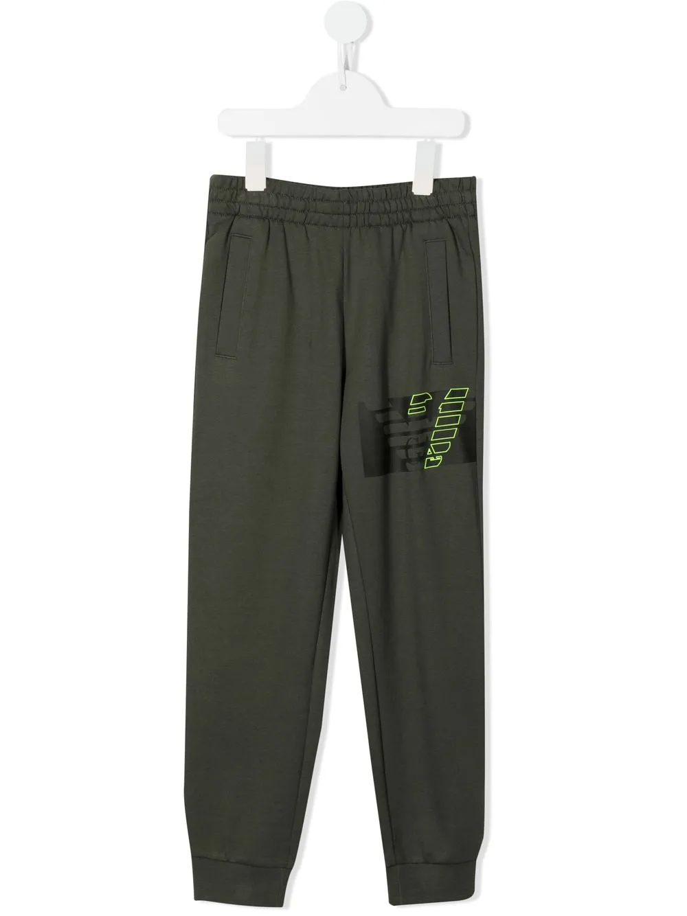 

Ea7 Emporio Armani pants con logo estampado y detalle neón - Verde