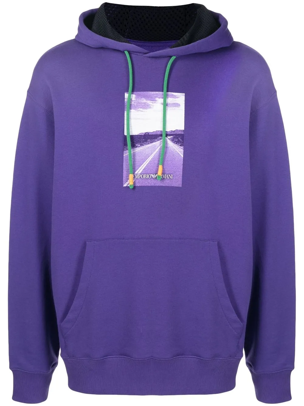 

Emporio Armani graphic-print hoodie - Purple