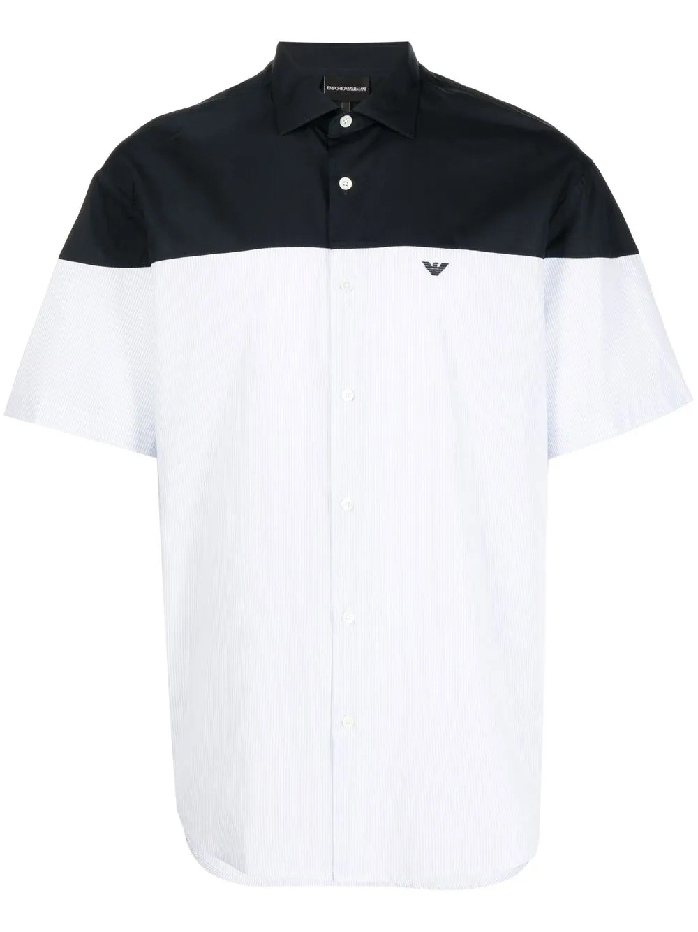 

Emporio Armani playera con logo bordado y diseño color block - Azul