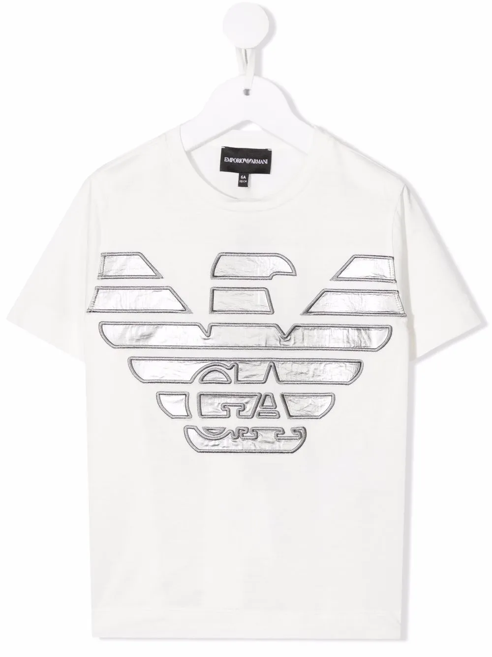 

Emporio Armani Kids playera con logo metalizado - Blanco