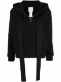 Patou logo-embroidered zip-up hoodie - Black