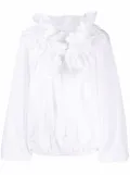 Patou puff-sleeve poplin blouse - White