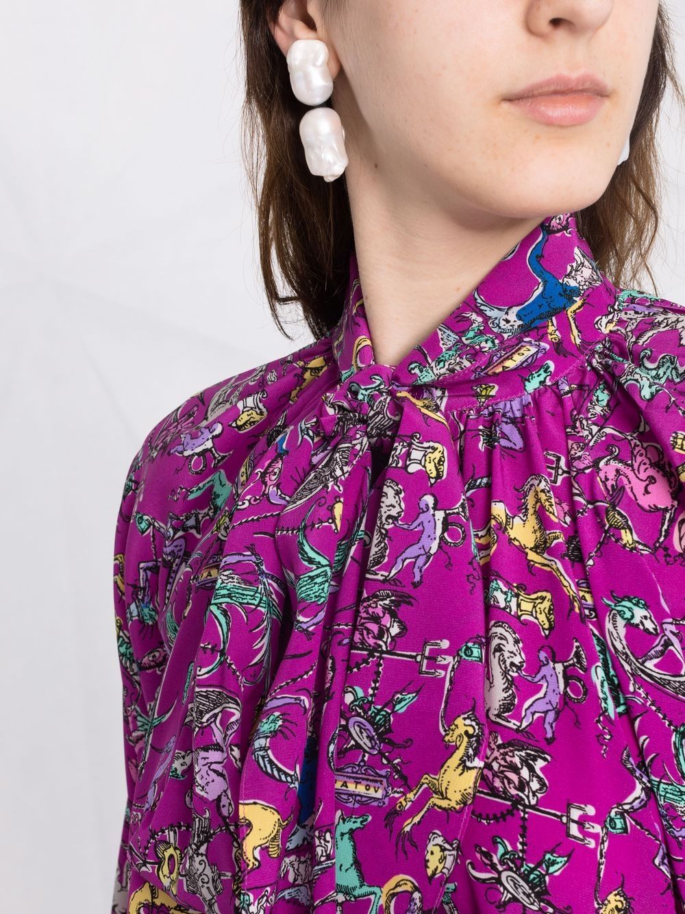 фото Patou stories and tales-print silk blouse