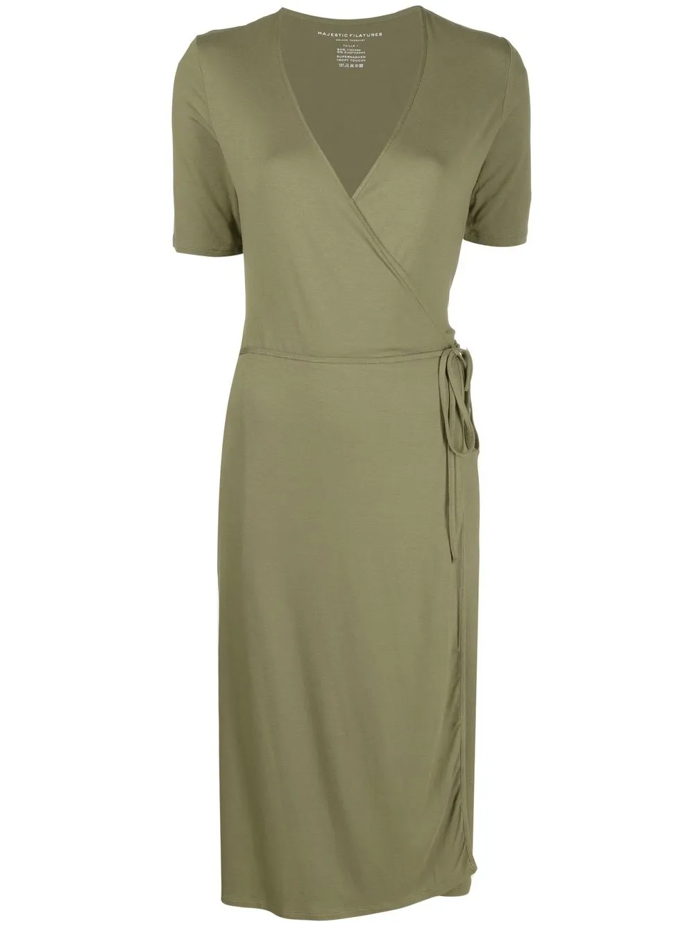 

Majestic Filatures short-sleeve wrap midi dress - Green