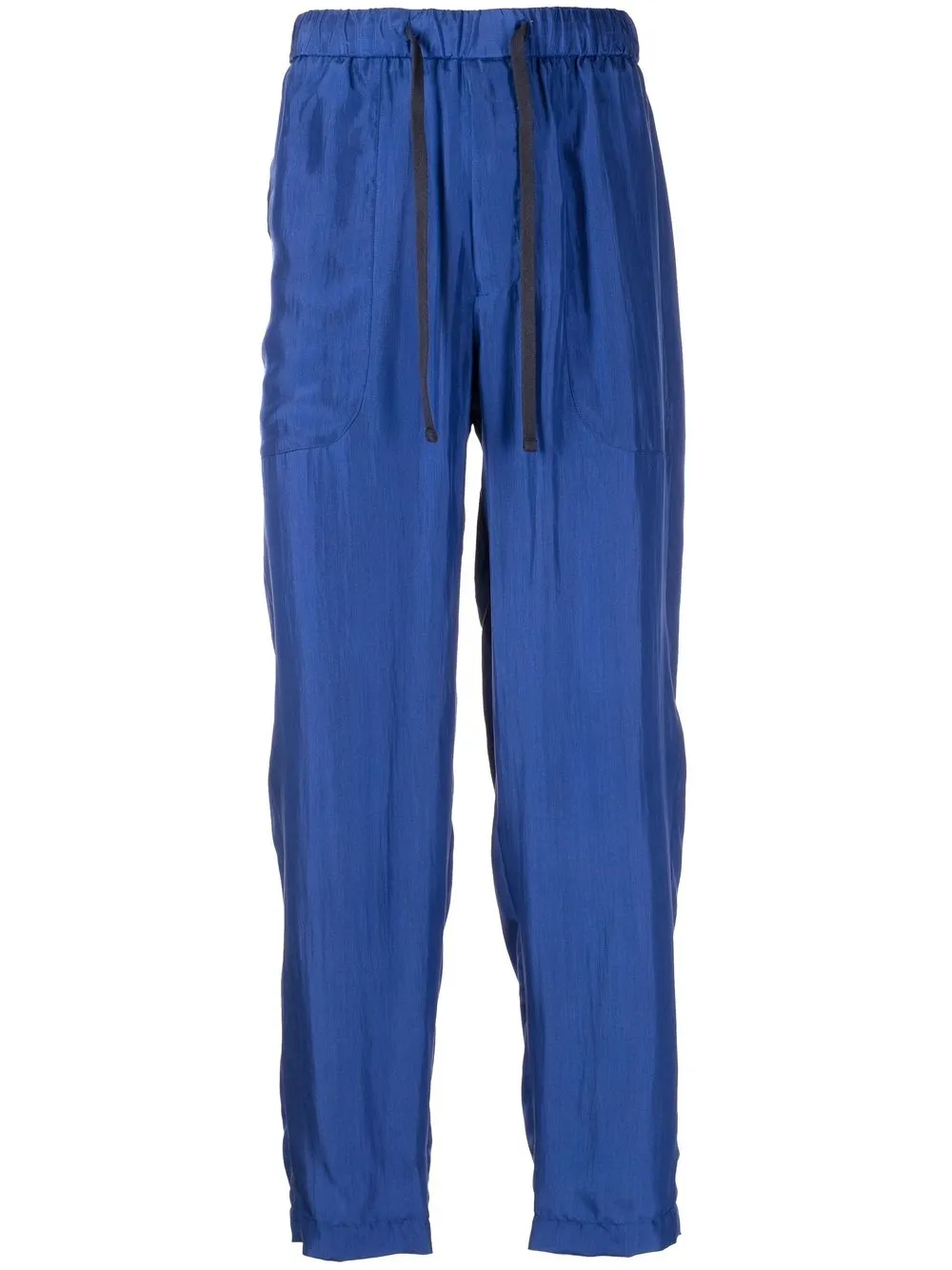 

Emporio Armani pantalones de seda de vestir con cordones en la pretina - Azul