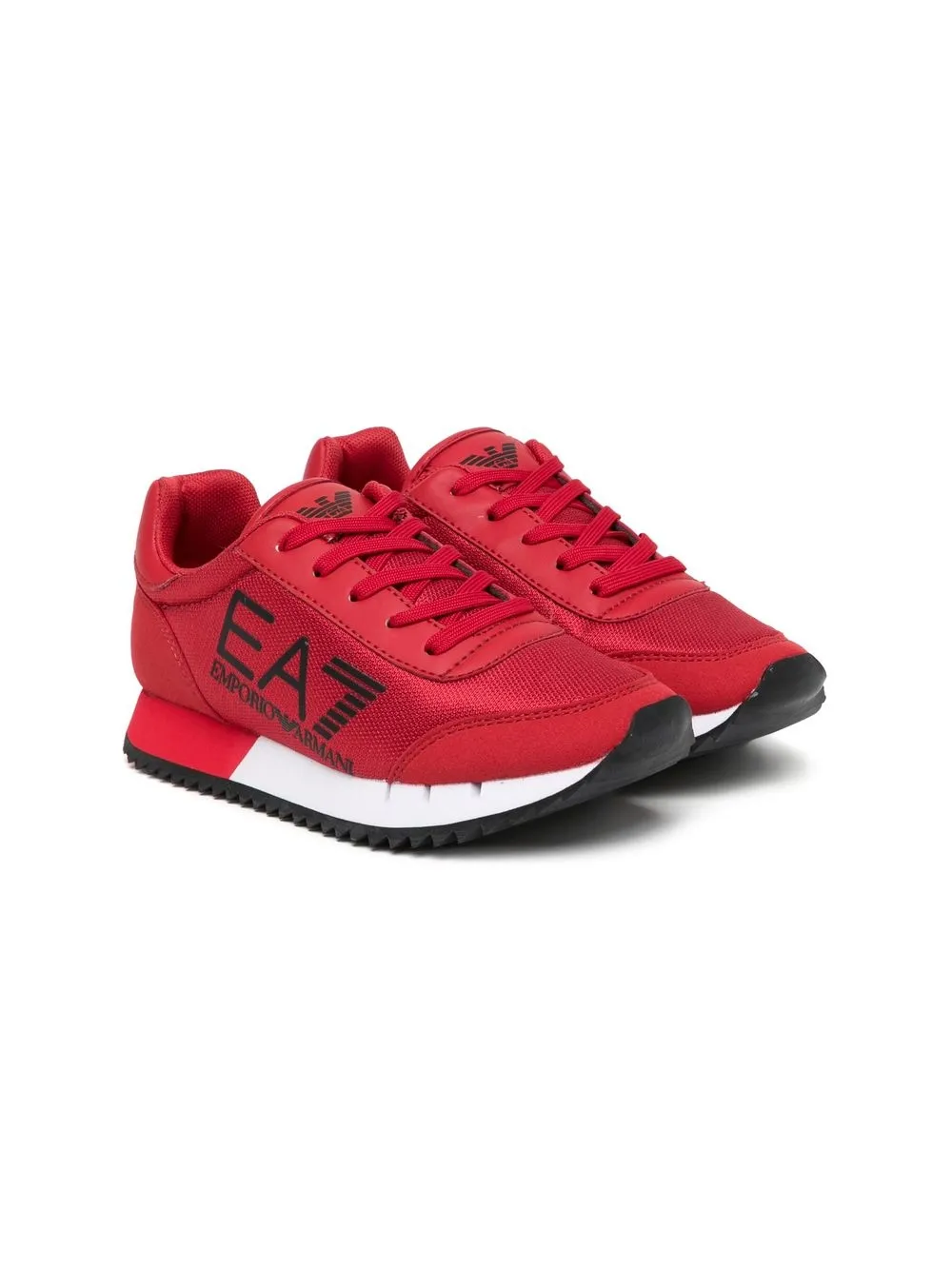 

Ea7 Emporio Armani tenis con agujetas y logo estampado - Rojo