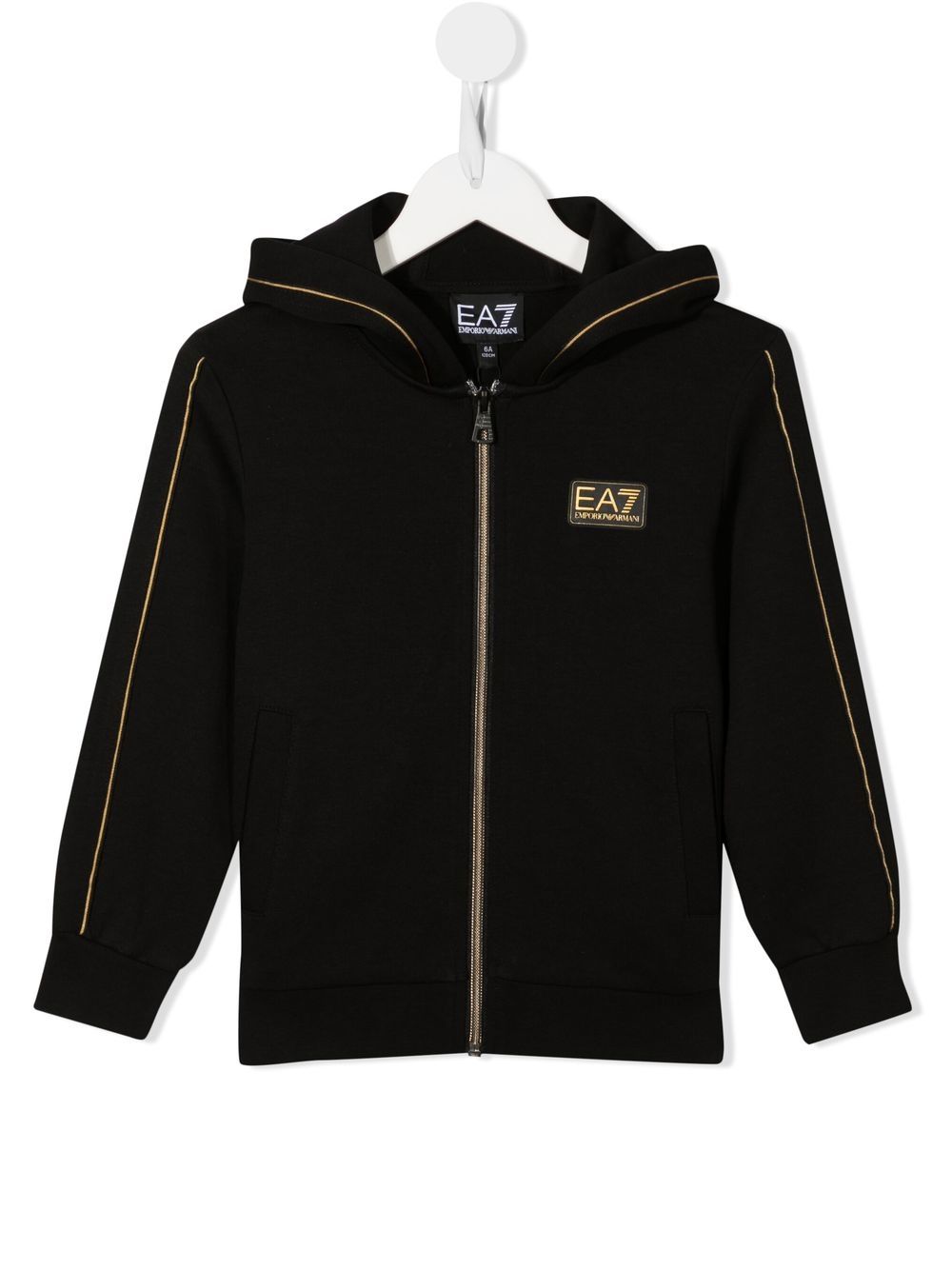 

Ea7 Emporio Armani hoodie con logo estampado y cierre - Negro