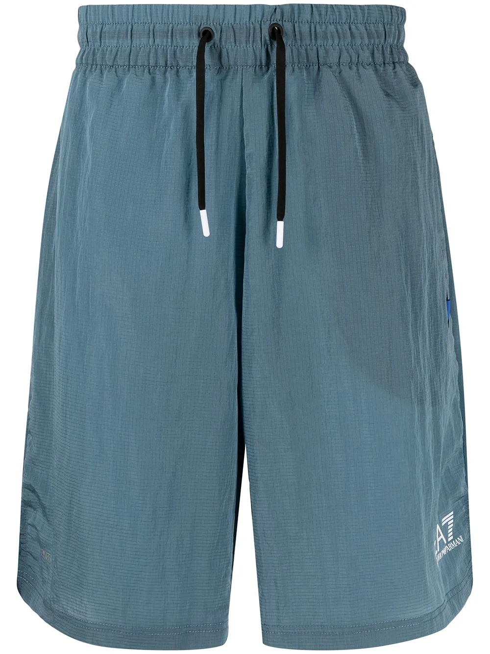 

Ea7 Emporio Armani logo-print drawstring shorts - Blue