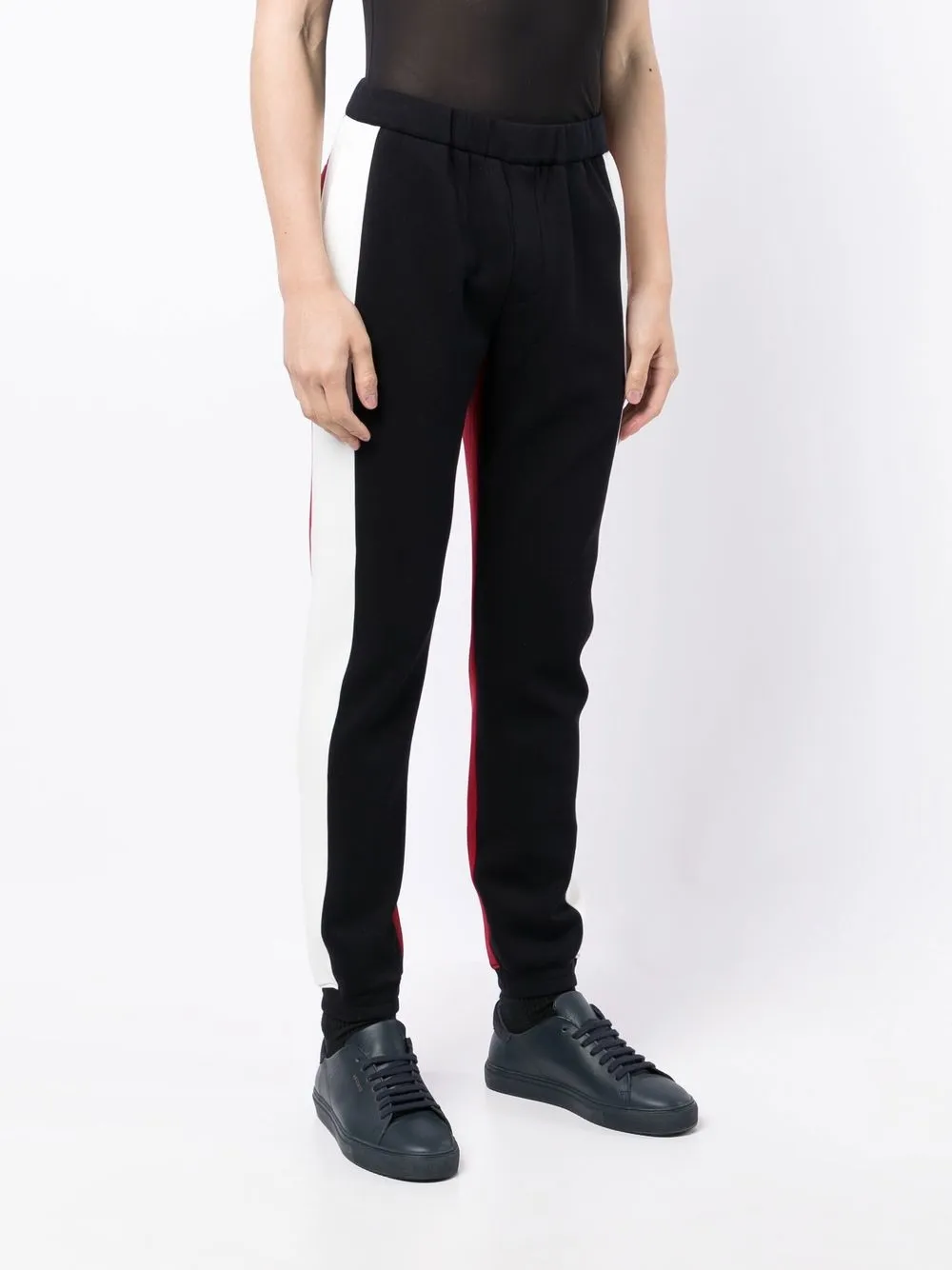 Emporio Armani Colour-block Panelled Track Pants In Black