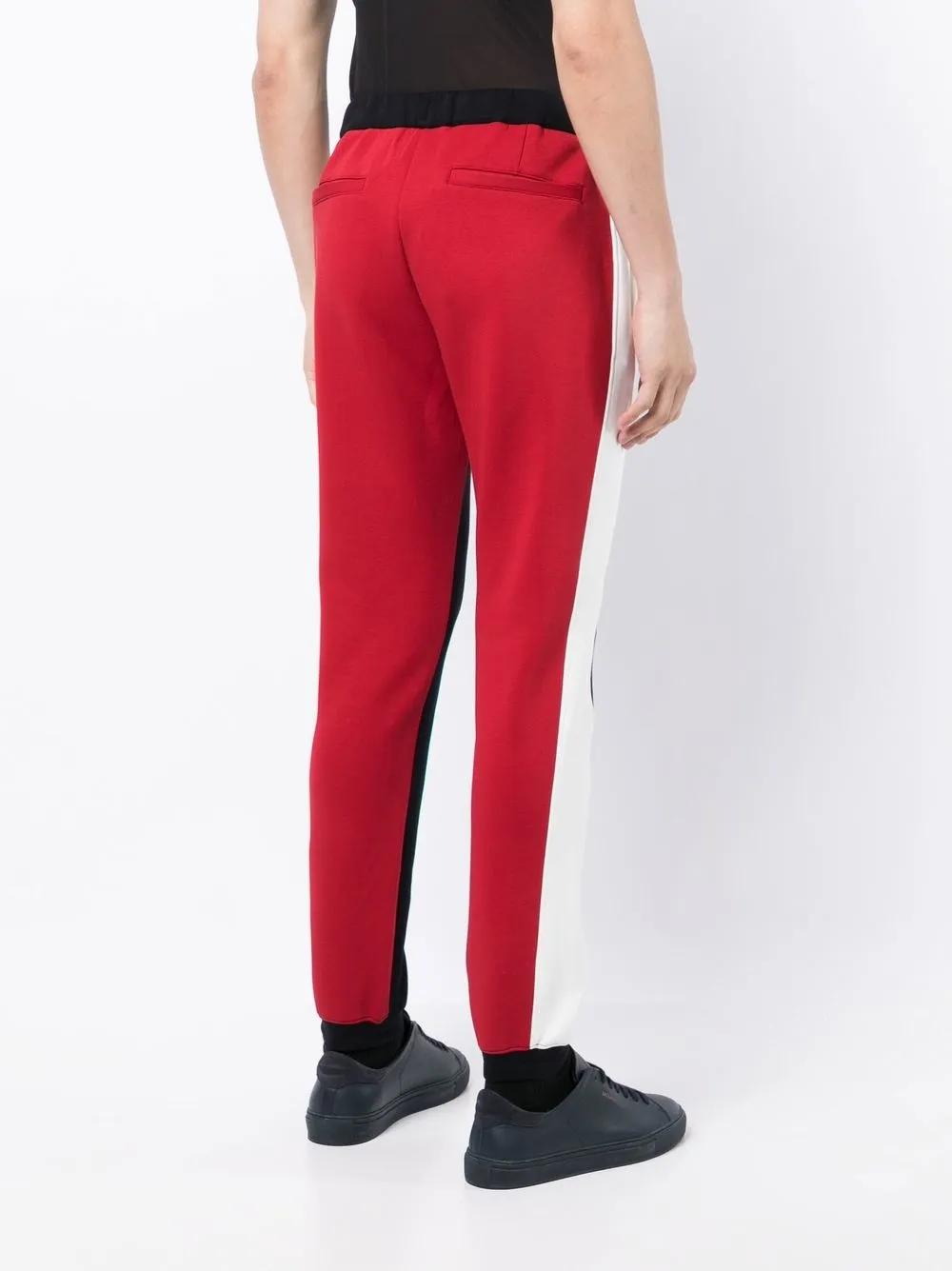 Emporio Armani Colour-block Panelled Track Pants In Black