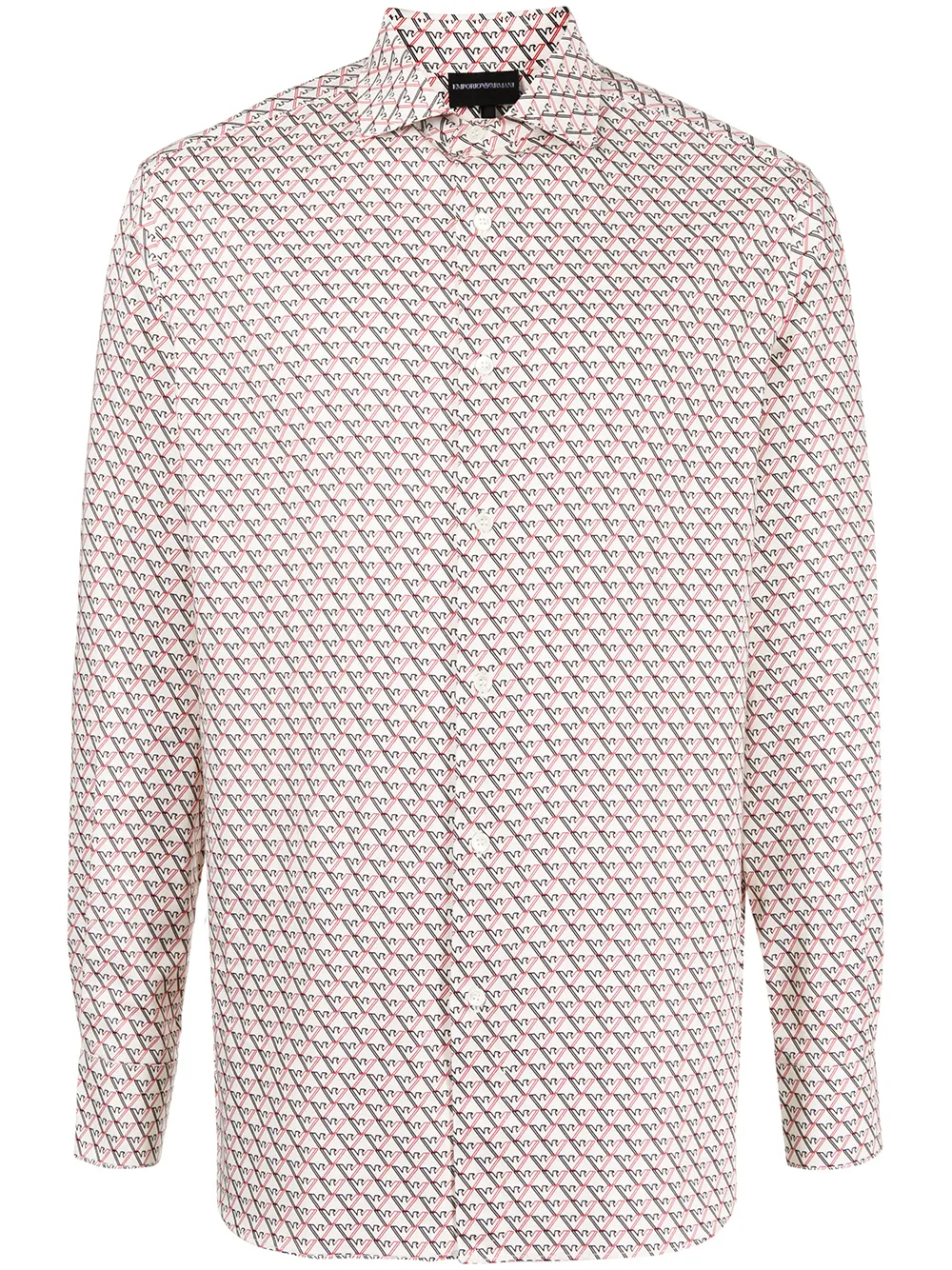 

Emporio Armani monogram-print cotton shirt - Neutrals