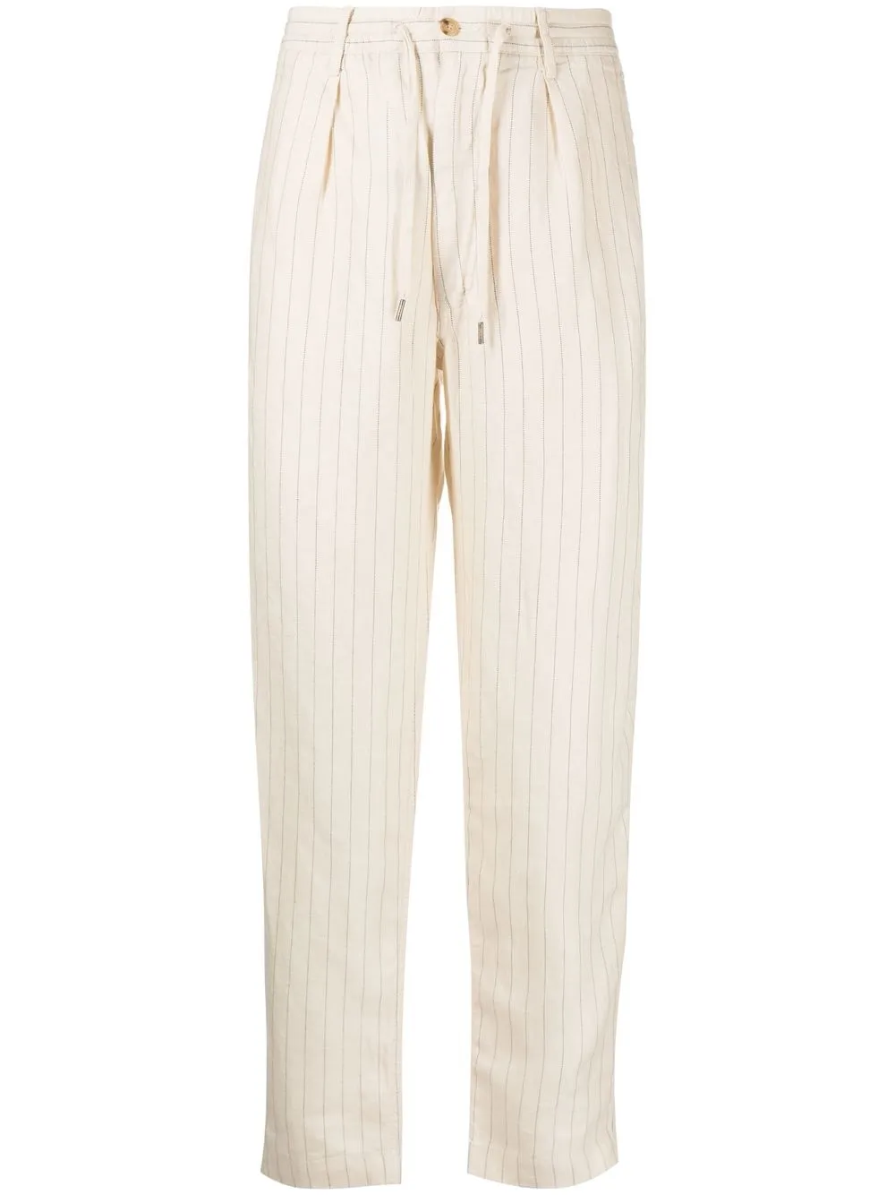 

Polo Ralph Lauren pinstripe-print drawstring trousers - Neutrals