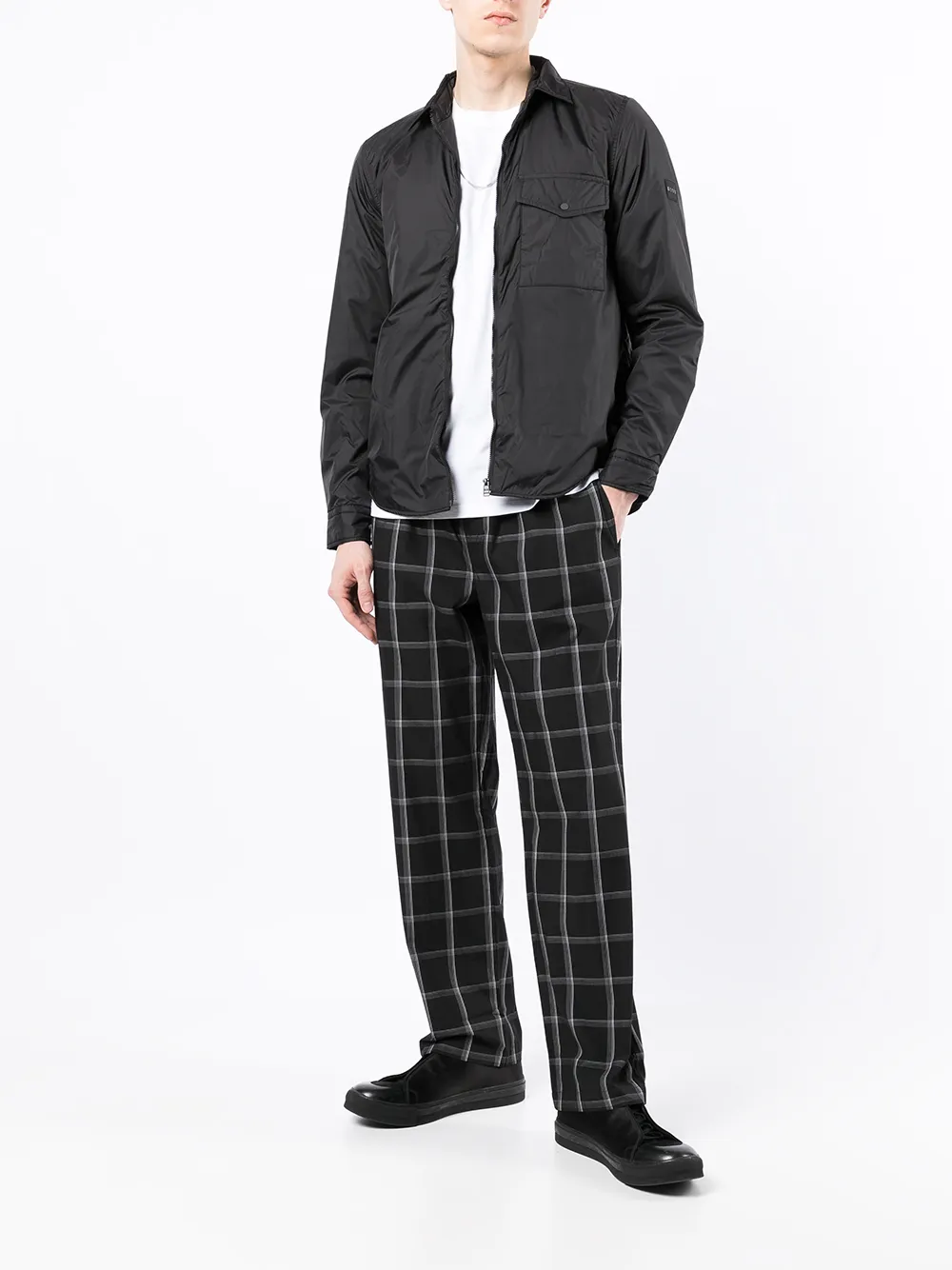 фото Boss зауженные брюки в клетку