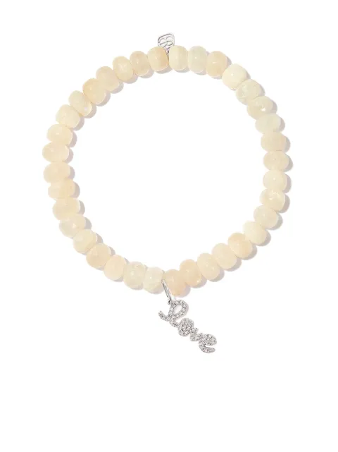 Sydney Evan 14kt yellow gold Love Script moonstone and diamond bracelet