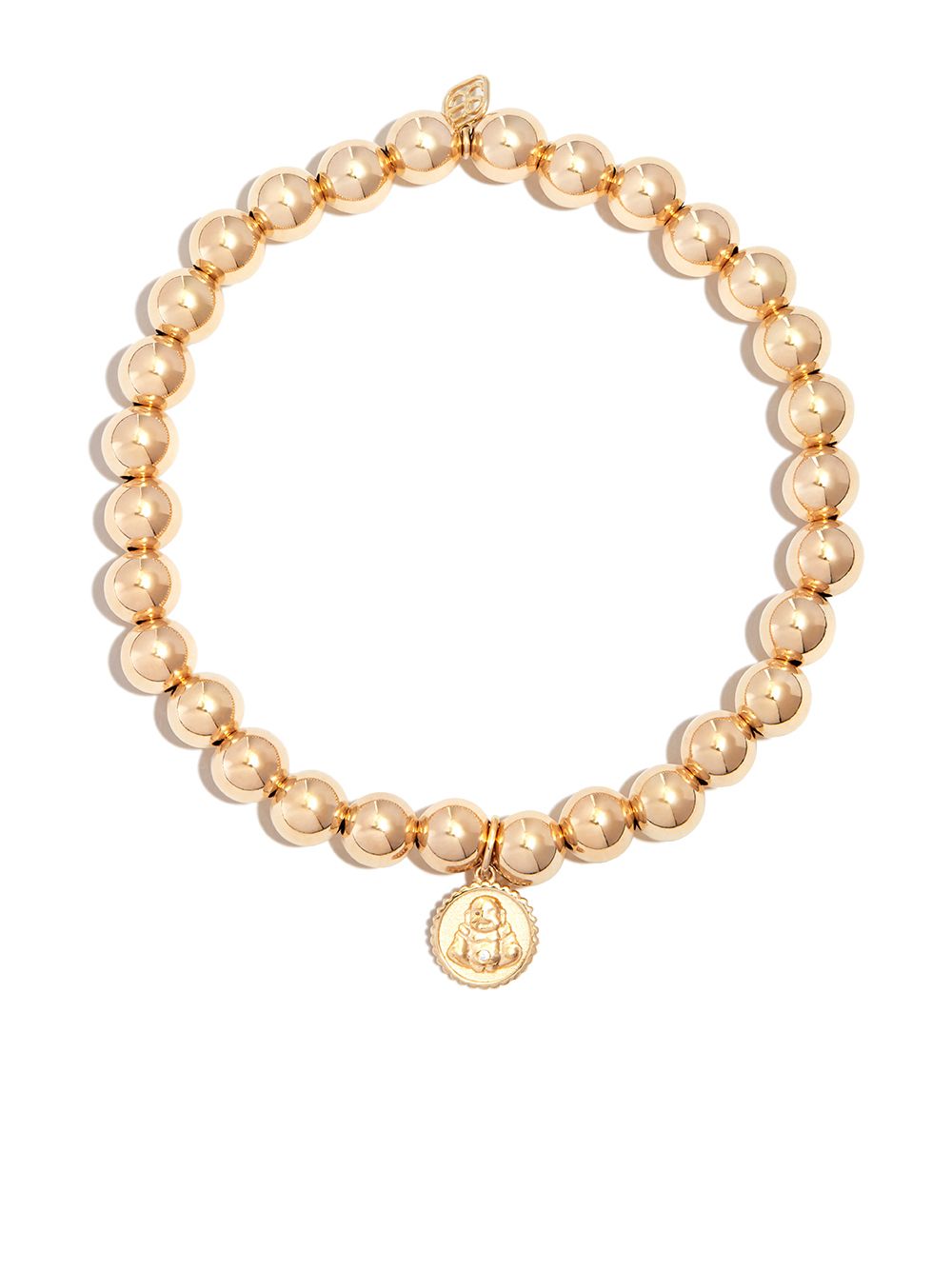 

Sydney Evan pulsera Tiny Sitting Buddha en oro amarillo de 14kt con cuentas - Dorado