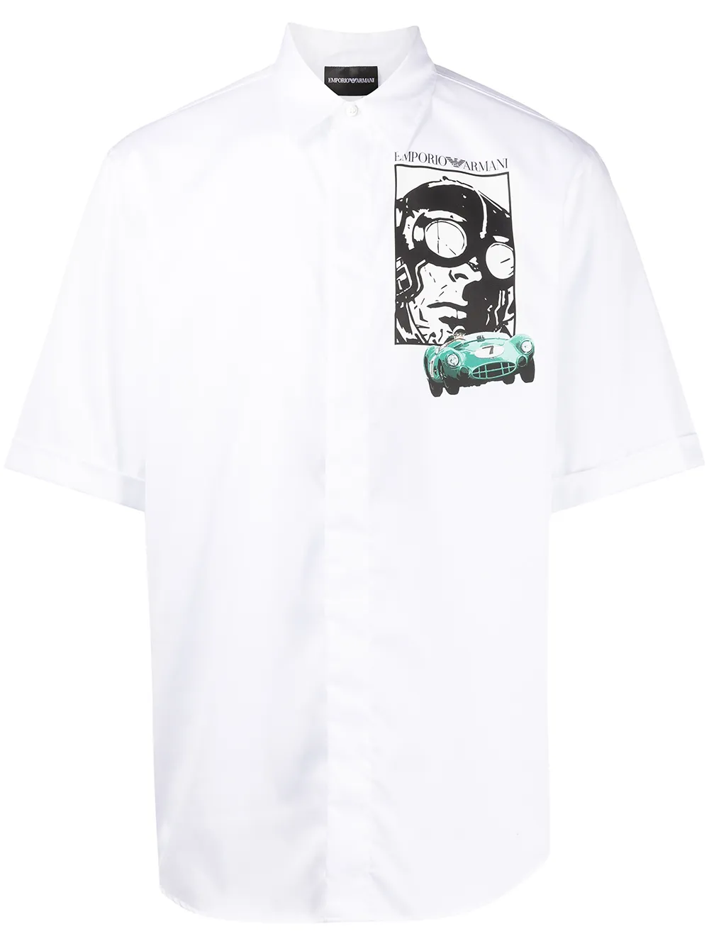 

Emporio Armani camisa con estampado gráfico - Blanco