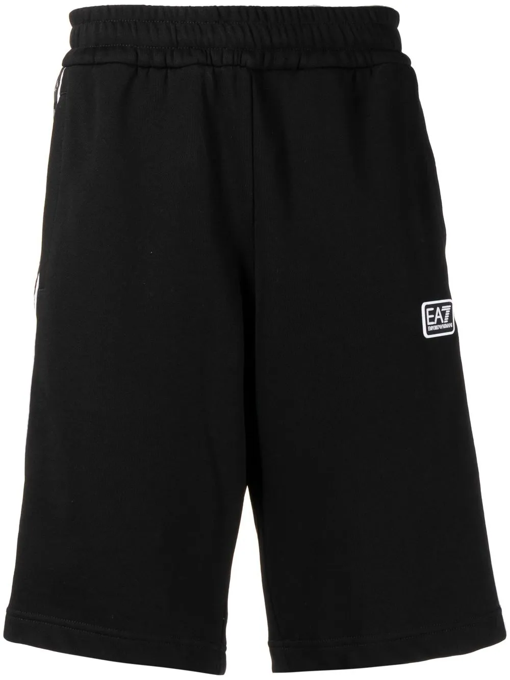 Ea7 Emporio Armani bermudas con franja del logo - Negro