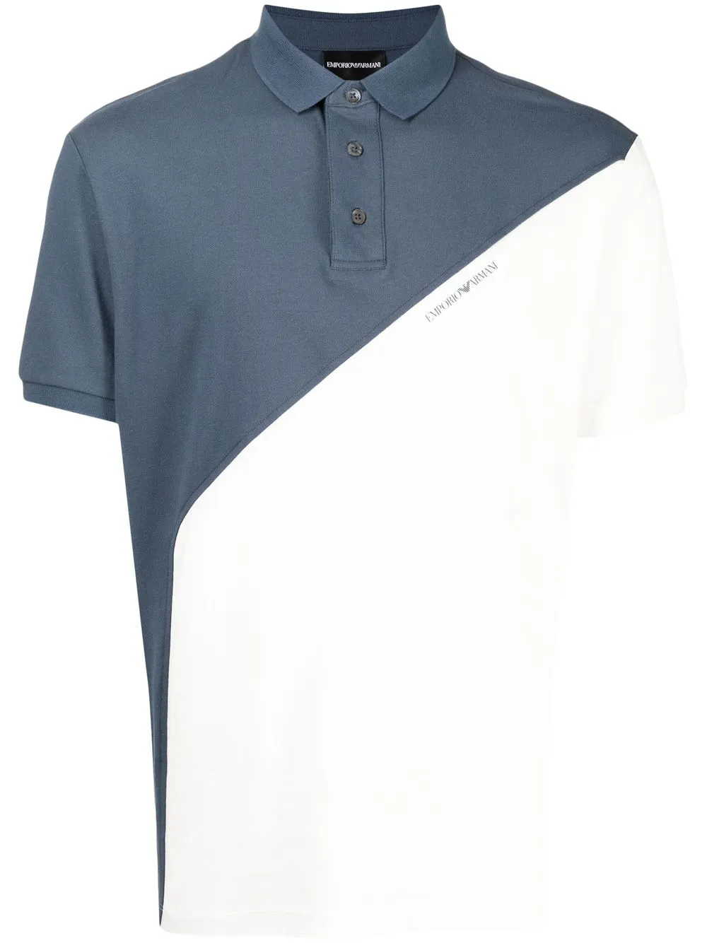 

Emporio Armani colour-block print polo shirt - Blue