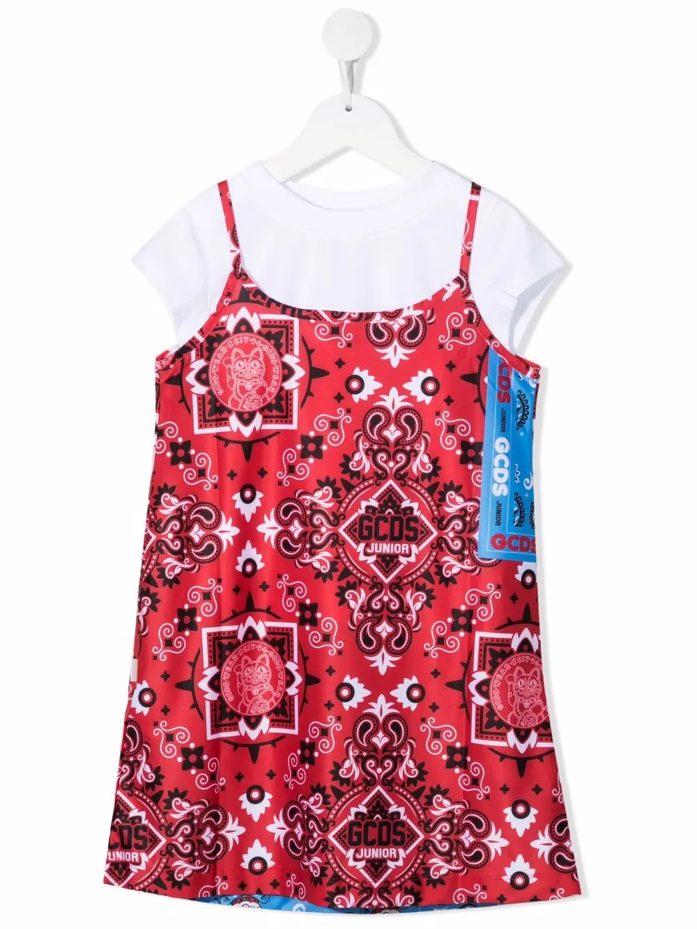 

Gcds Kids vestido estilo playera con estampado de bandana - Rojo