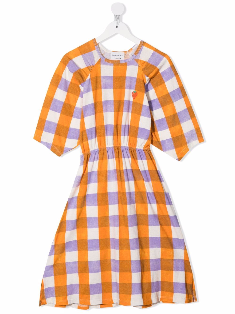 

Bobo Choses vestido con motivo de cuadros gingham - Naranja