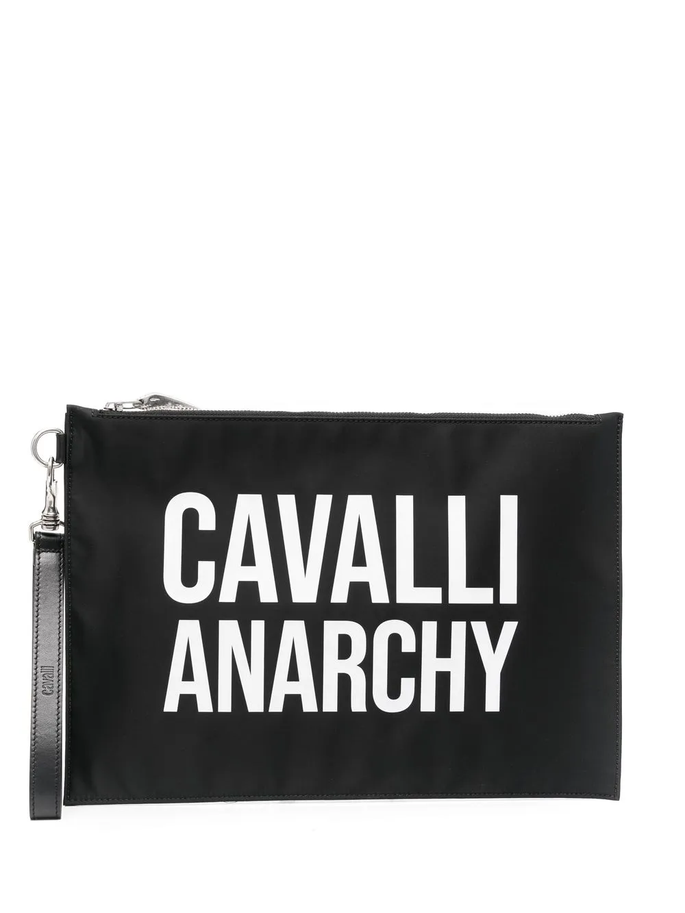 

Roberto Cavalli bolsa de mano con eslogan estampado - Negro