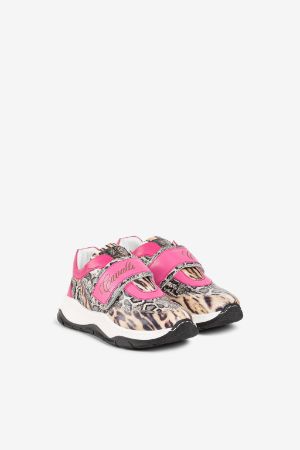Ocelot And Python-Print Logo Sneakers