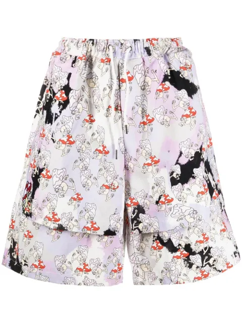 Garbage Tv graphic-print track shorts