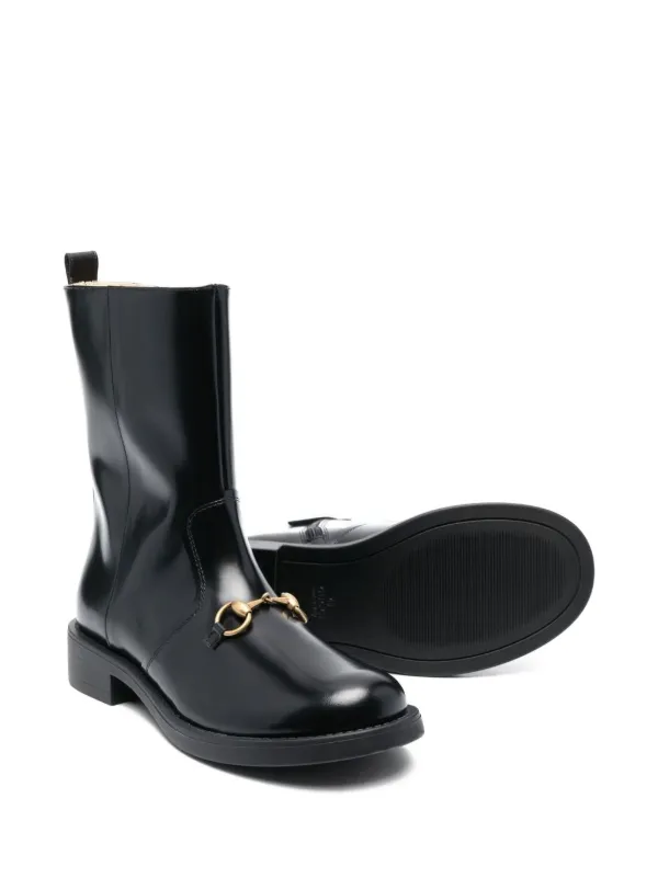 Gucci Kids Horsebit Ankle Boots Black FARFETCH IN