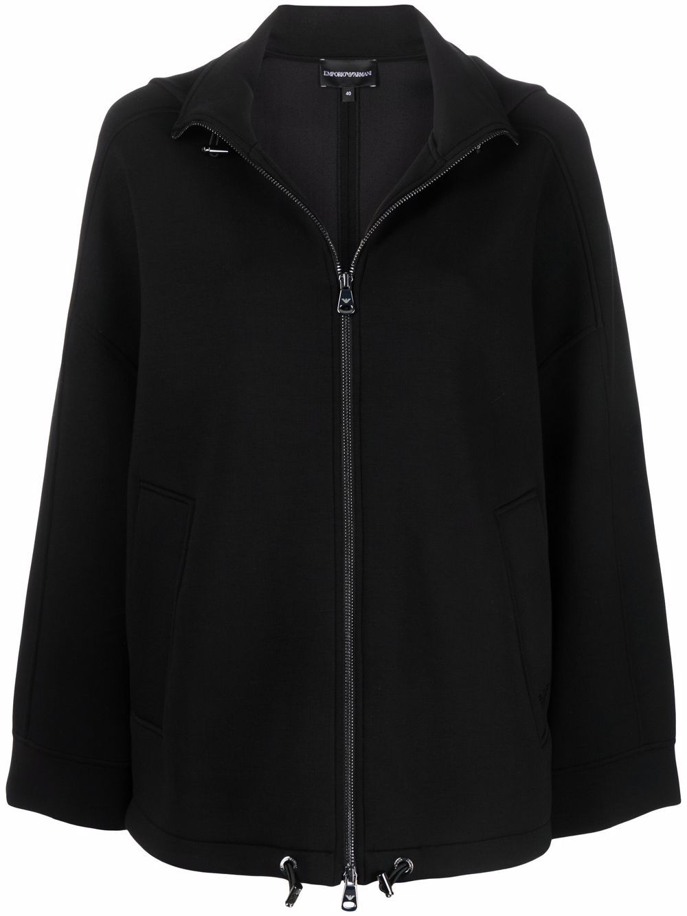 

Emporio Armani Scuba Fabric hooded blouson jacket - Black