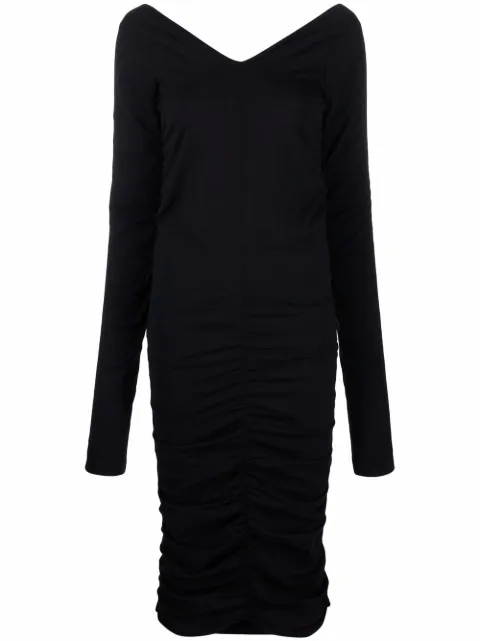 Helmut Lang ruched midi dress