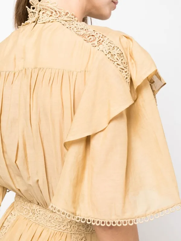 MARANT ÉTOILE Galina レーストリム ドレス | ニュートラル | FARFETCH JP