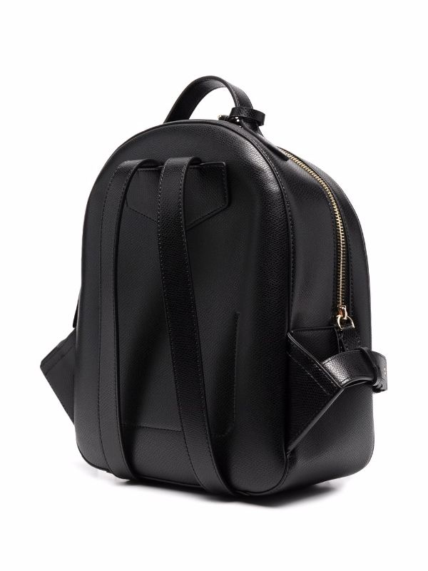 Emporio Armani Men's Embossed Leather Backpack - Black - Backpacks