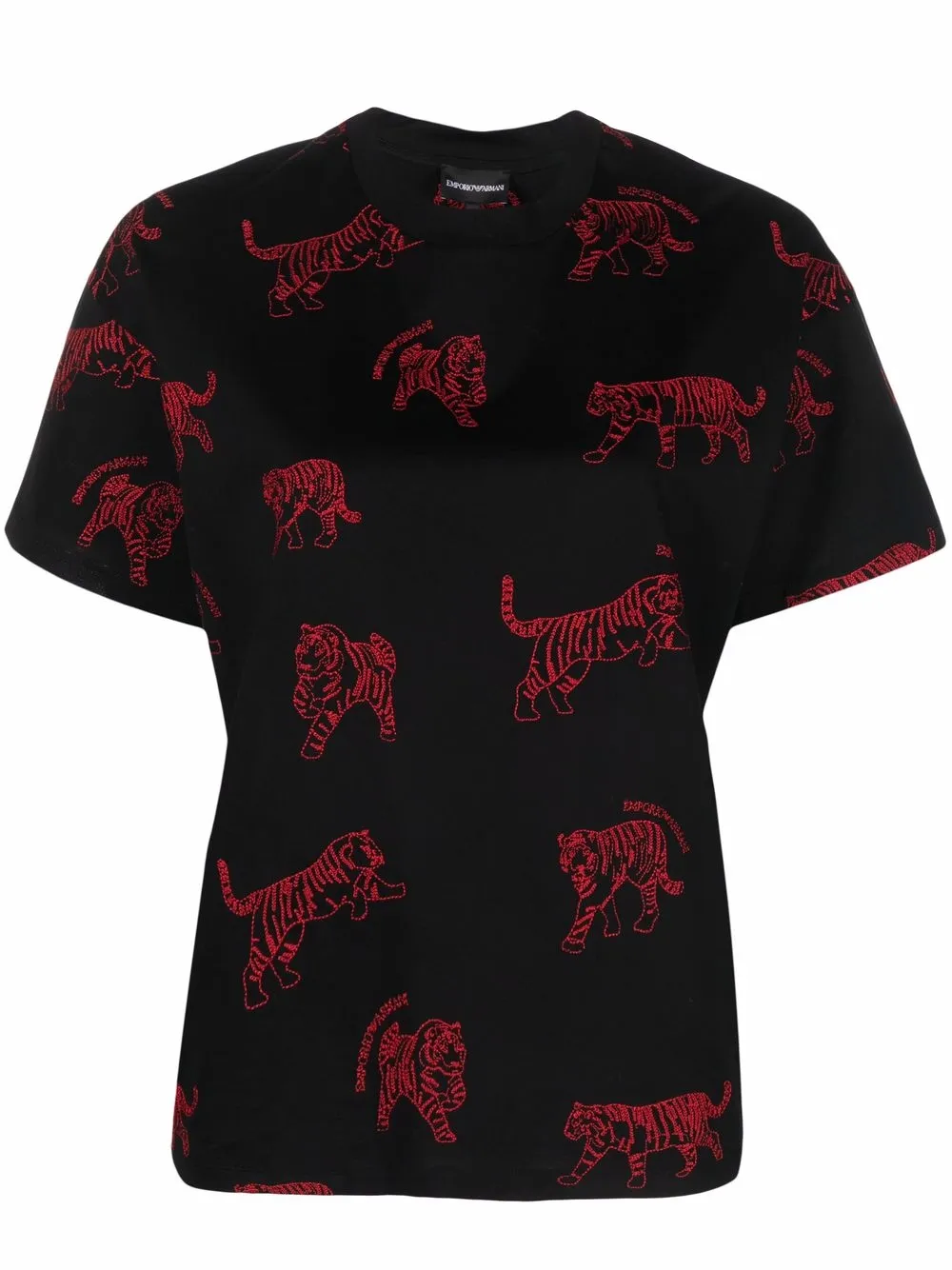 

Emporio Armani playera con bordado Tigre - Negro