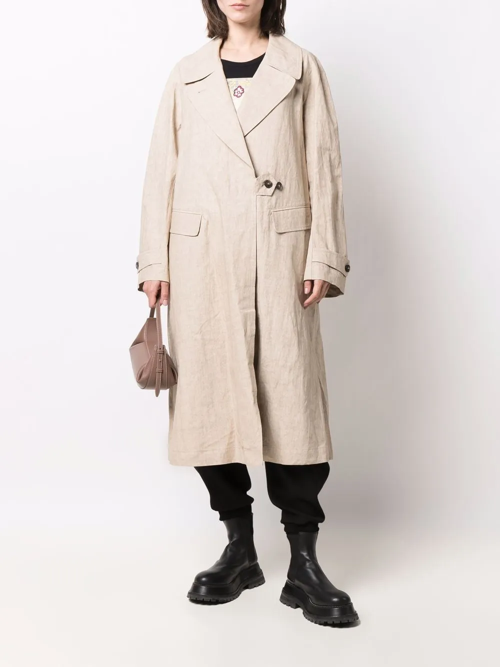 Emporio Armani Linnen trenchcoat - Beige