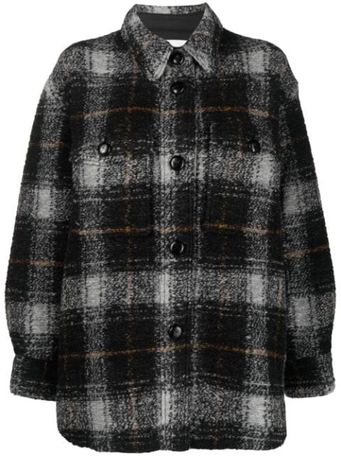 MARANT ÉTOILE checked wool-blend felt overshirt