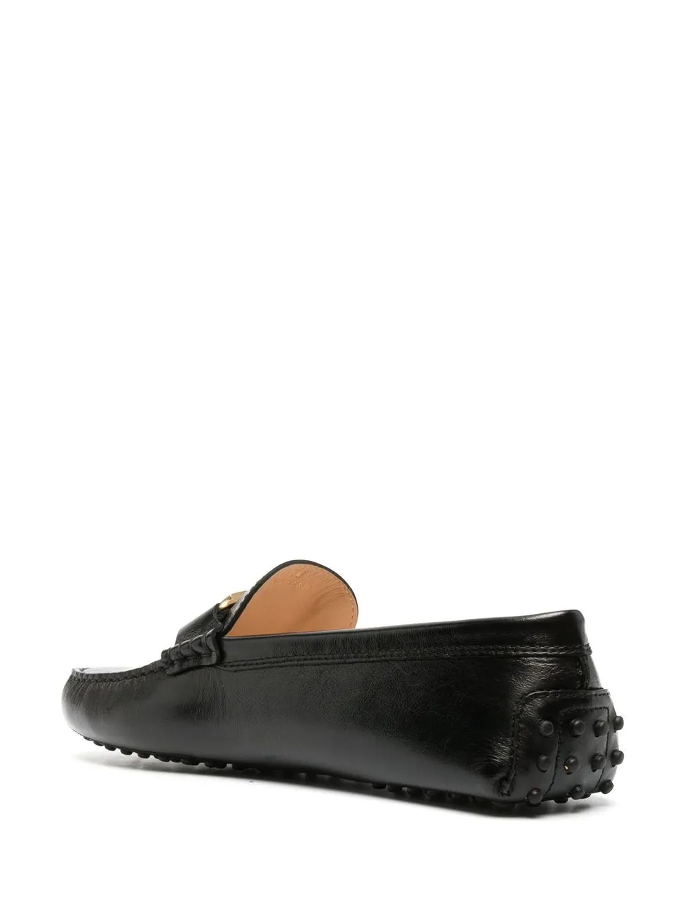 Tods logo-plaque round-toe Loafers - Farfetch