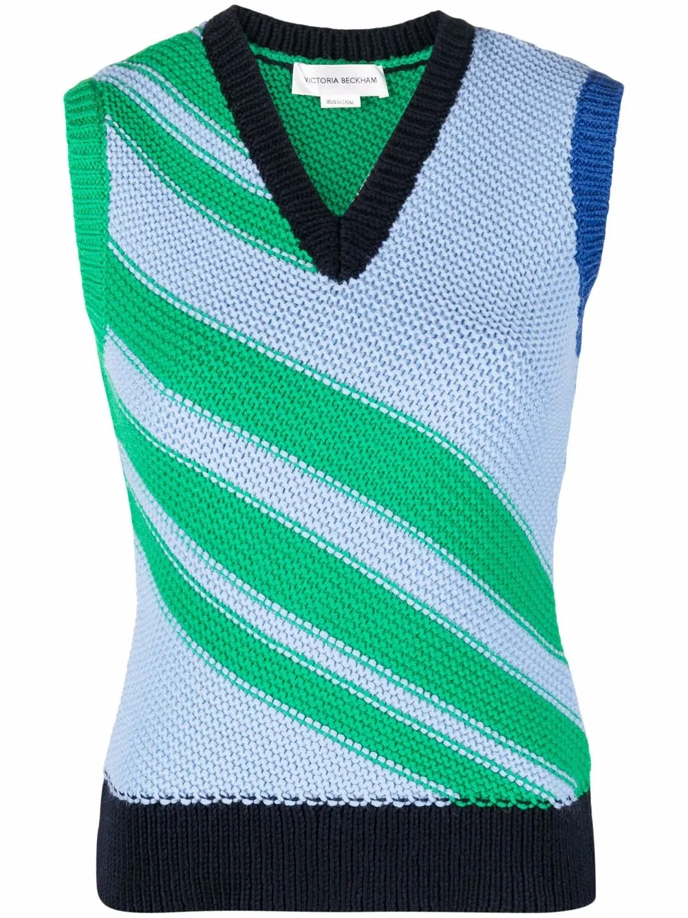 

Victoria Beckham striped-knit vest top - Green