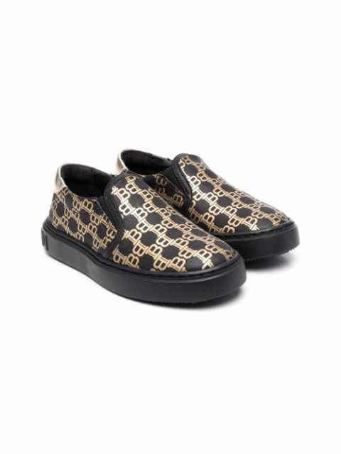 monogram-print slip-on sneakers