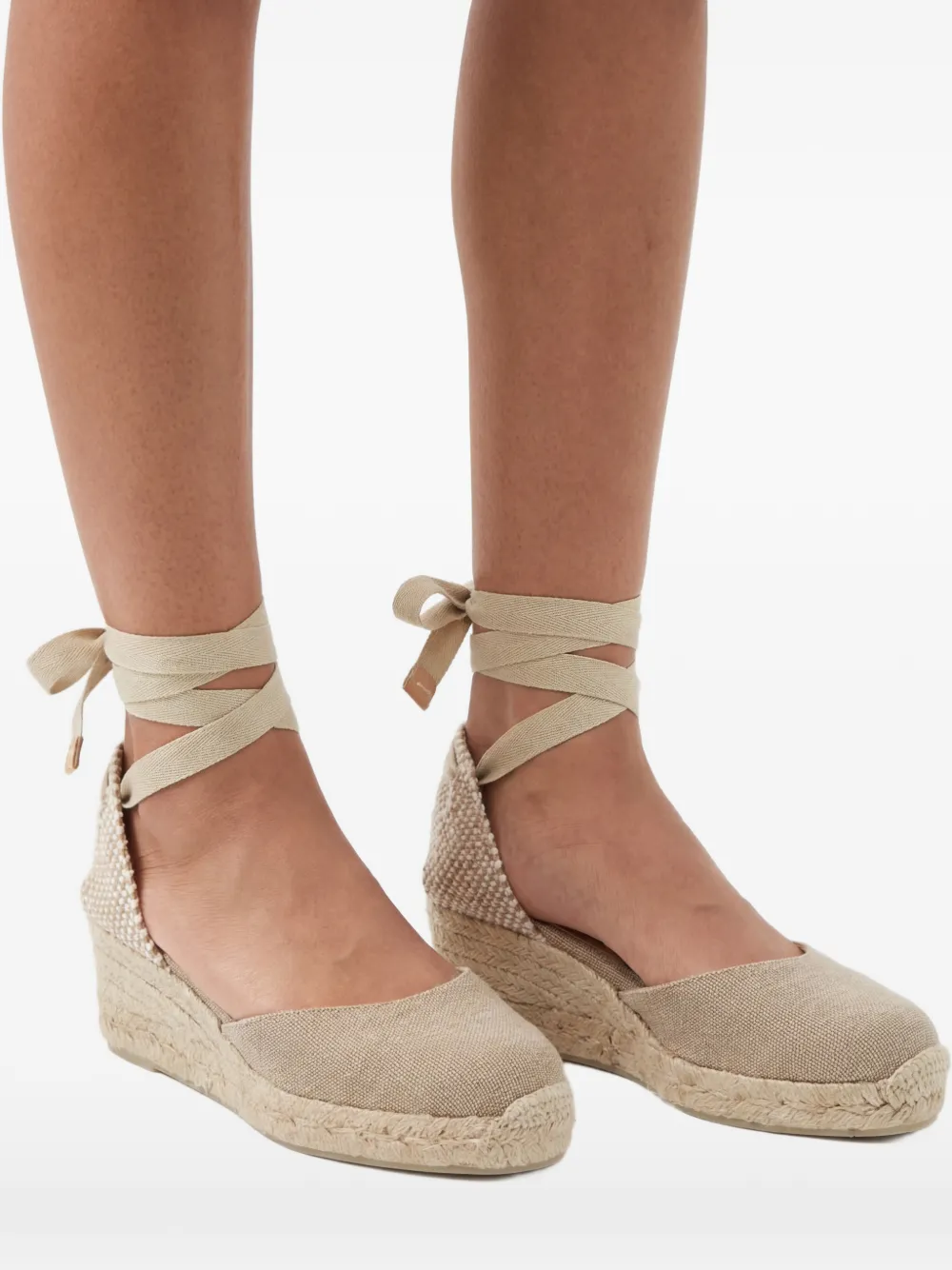  Castañer Wedge Espadrilles Mit Schnürung   Nude 