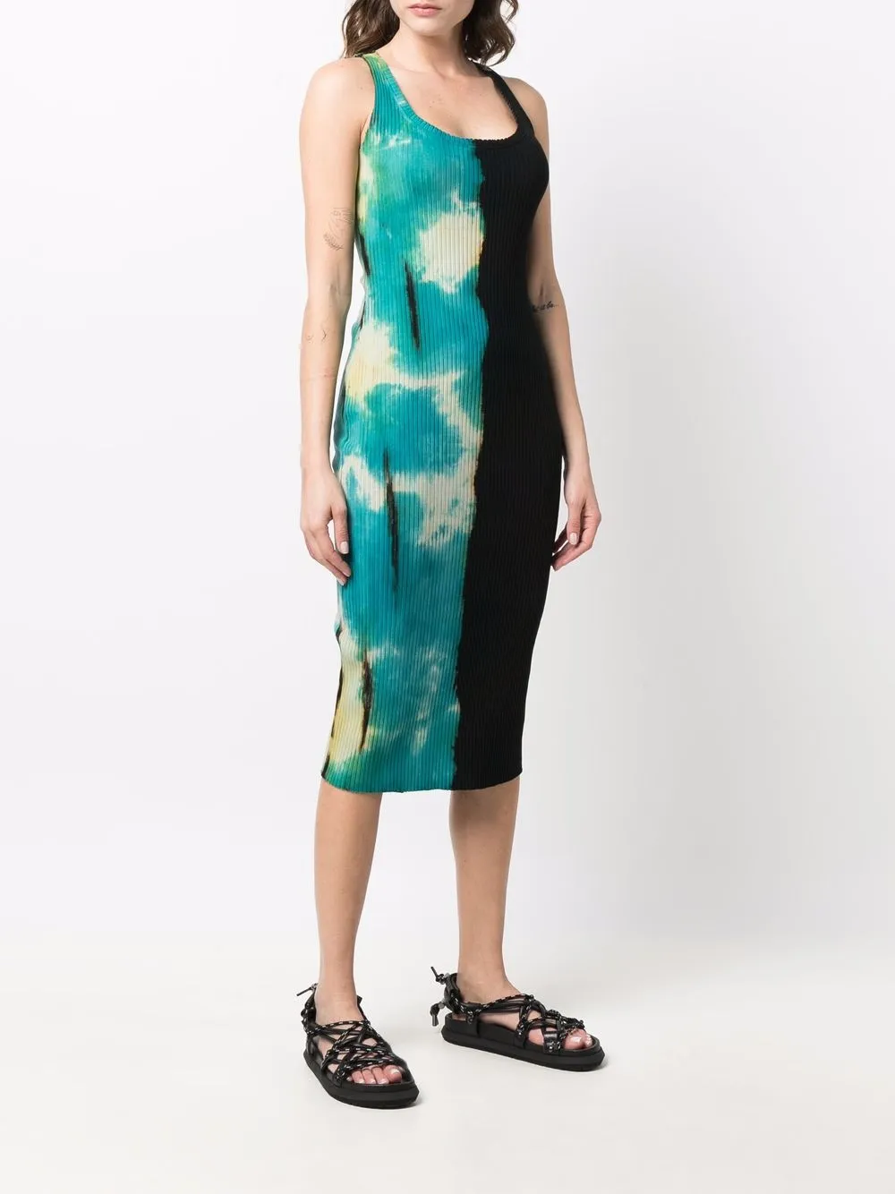 фото Cotton citizen tie-dye ribbed midi dress