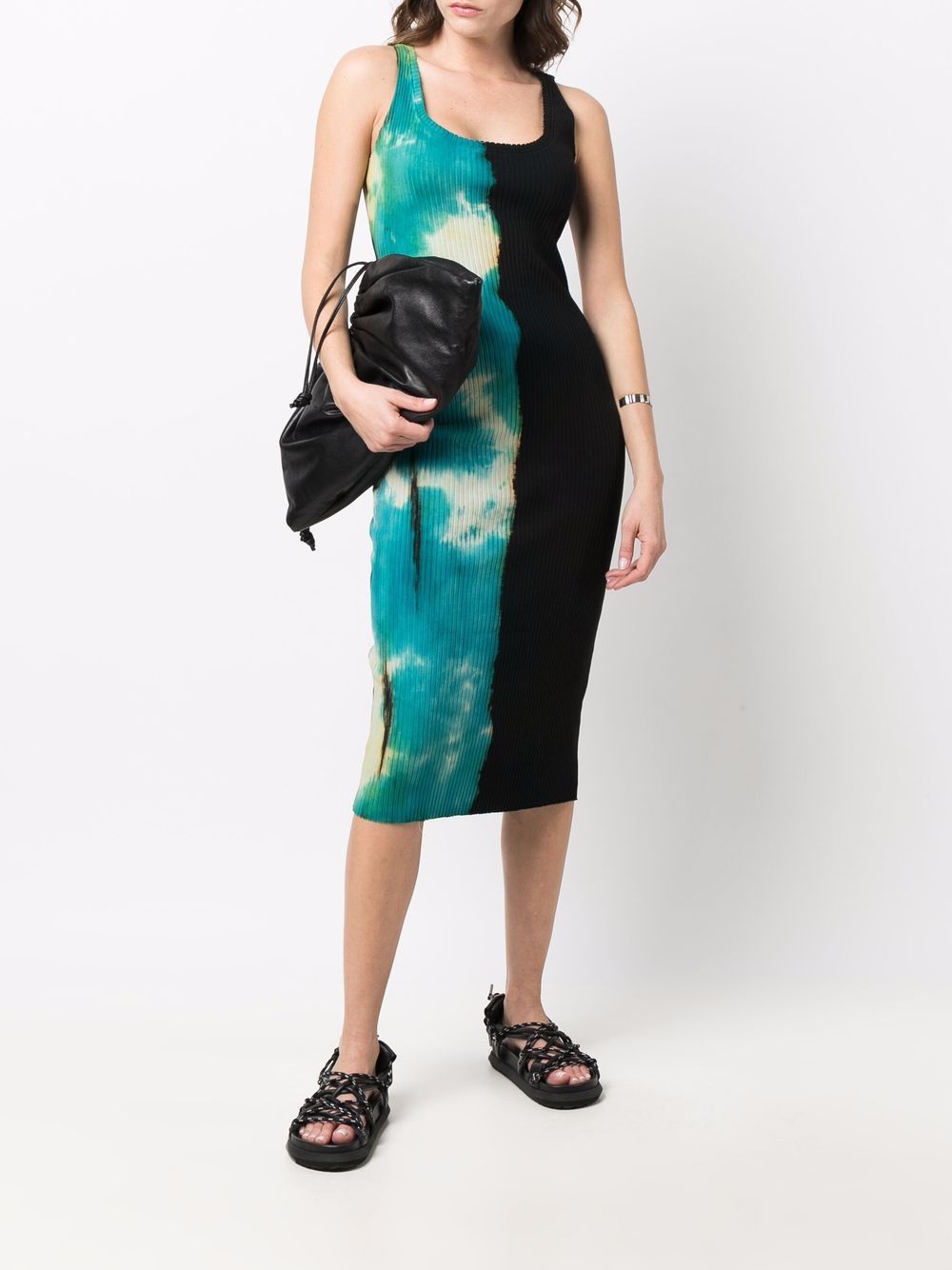 фото Cotton citizen tie-dye ribbed midi dress