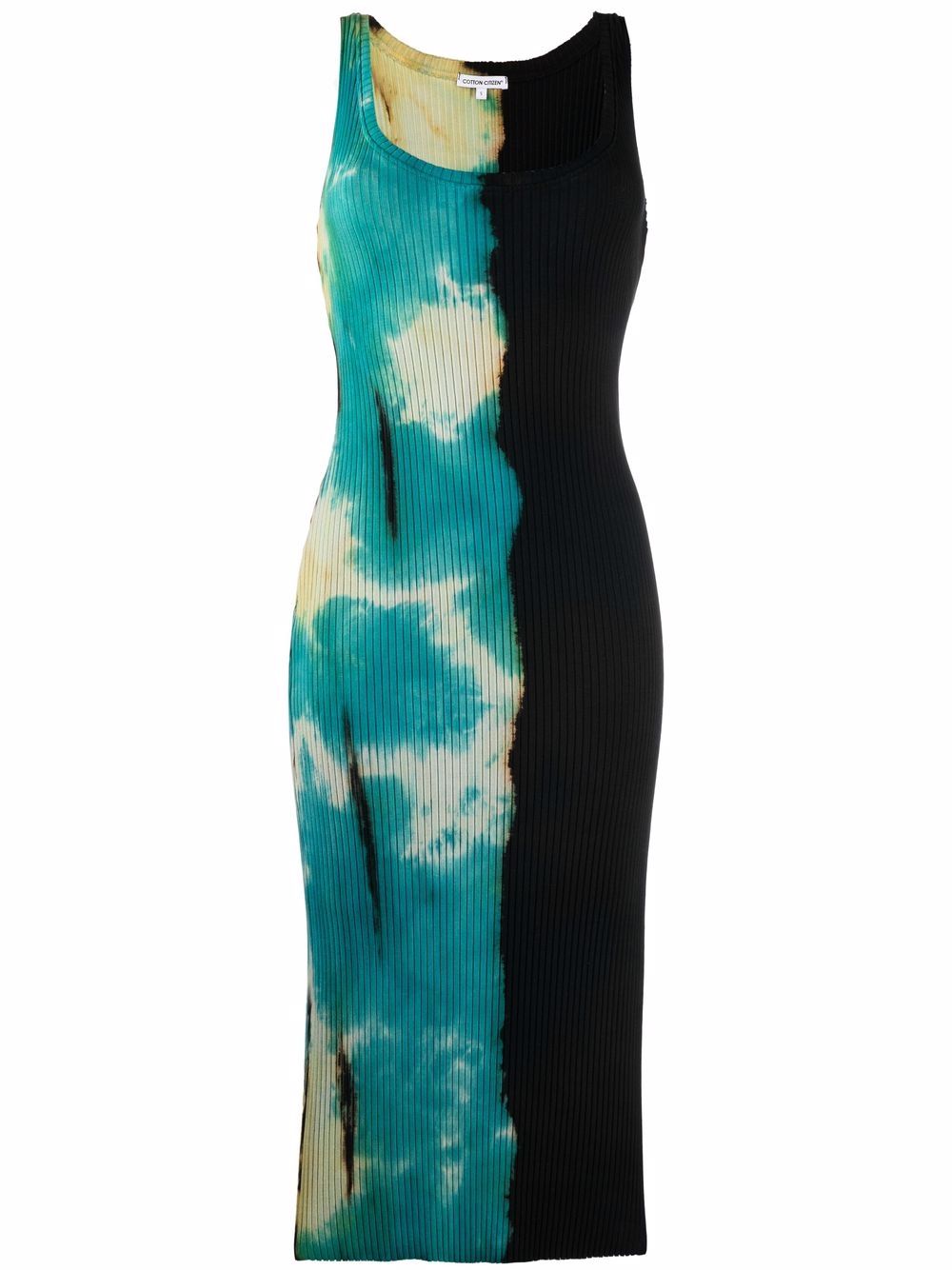 фото Cotton citizen tie-dye ribbed midi dress