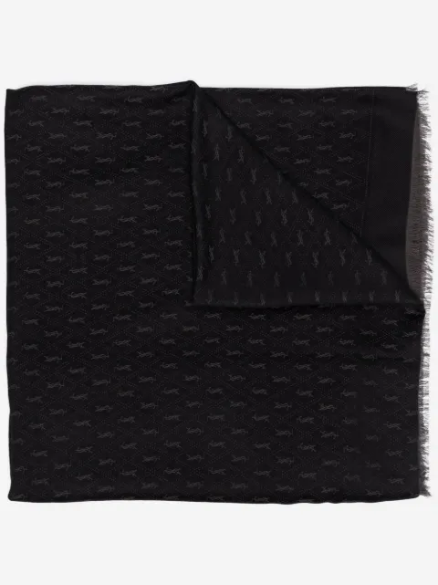 Saint Laurent monogram fine-knit scarf