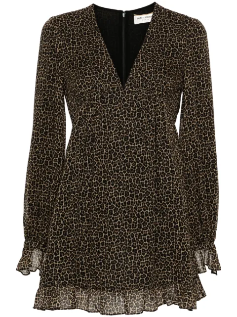 Saint Laurent leopard-print mini dress